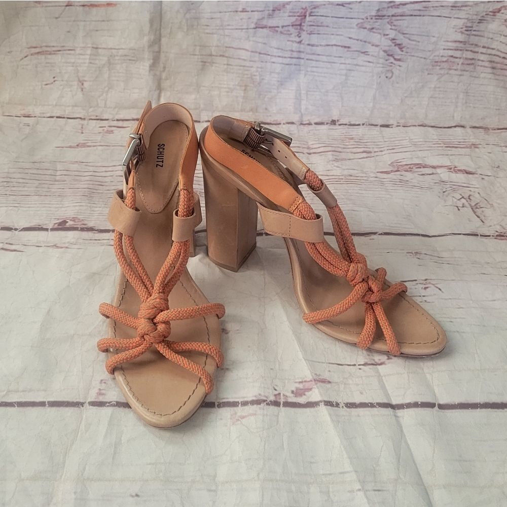 Schutz Rope and Leather Sandals Size 9